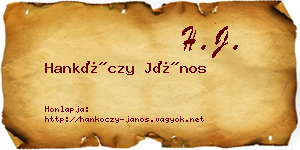 Hankóczy János névjegykártya